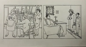 Disegno Illustrazione Inchiostro Max Radler Simplicissimus Persone Pastore Sconto - Foto 1 di 9