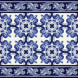 Set of Mexican Tiles with border Patchwork 30pcs Wall Tiles Backsplash- Mariposa - Picture 1 of 12