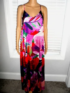 Beautiful Nicole Miller size S purple print maxi dress spaghetti strap NWT - Picture 1 of 8