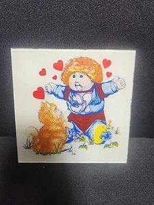 Vintage Karneval Glas Jahrmarkt Spiegel Preis Kohl Patch Kinder Puppe und Katze 6" - Bild 1 von 3