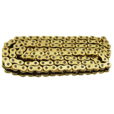 Cadena de transmisión 525-120 para motocicleta con junta tórica color dorado ATV 525 paso 120 eslabones Foto 1 de 4
