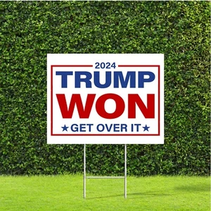 Trump Won Get Over It 2024 politischer Republikaner großer Hofschild mit Metall-H-Pfahl - Bild 1 von 5