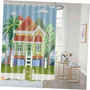 Kids Shower Curtain, Bluey Cartoon Bathroom Decor Blue 60"W x 72"L (Pack of 1) - Picture 1 of 8