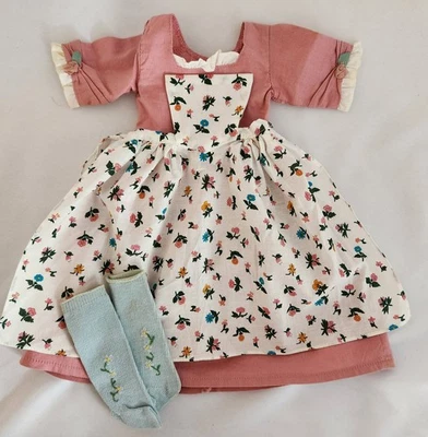 AMERICAN GIRL - FELICITY'S SPRING GOWN + APRON + SOCKS - EUC - Pleasant Co. - Image 1 of 4