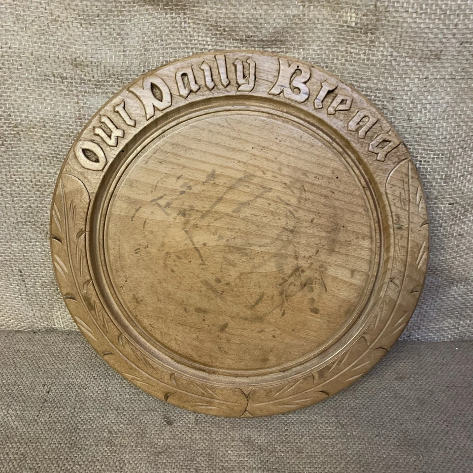 Round Bread Board - Our Daily Bread - Kitchenalia - Cottage - English - Antique - Image 1 of 4