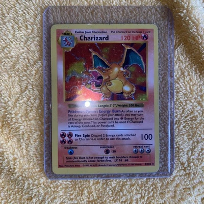 1999 Pokemon Base Set Shadowless Charizard Holo 4 / 102 WOTC Vintage Used  - Image 1 of 4