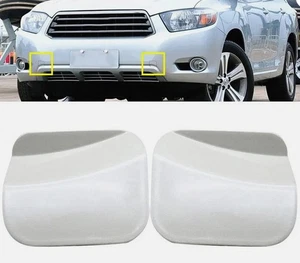 A Pair Front Bumper Tow Hook Covers For Toyota Highlander 2008-2010 Pearl White - Picture 1 of 5