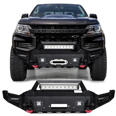 Vijay New Steel Front Bumper Fits 2021-2022 Chevrolet Colorado ZR2 W/LED Lights Foto 1 de 4