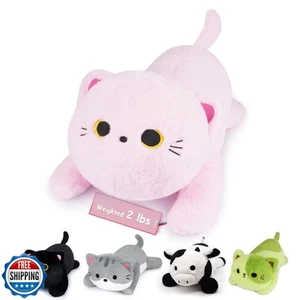 Peluche para gato con peso Leokawin, peluche para gato rosa pesado para niños, kawaii  - Imagen 1 de 5