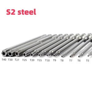 T5-T50 Magnetic Torx Bit 1/4" Hex Security Bit Set Tamper Proof Screwdriver Bits - Picture 1 of 63