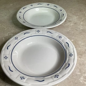 2er Set - Longaberger blau gewebt Traditionen 8" Suppenschüsseln - USA - Bild 1 von 4