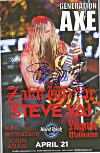 Zakk Wylde Hand Signed Gig concert poster 4/21/2016 Orlando Florida Hard Rock - Picture 1 of 4