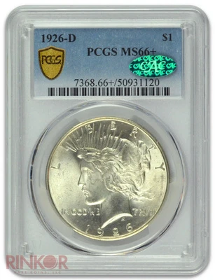 1926-D $1 Peace Dollar PCGS MS 66+ CAC - Image 1 of 3