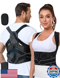 Posture Corrector Unisex Bionic System Full Back Support Brace 2 3D Pads - Picture 1 of 7