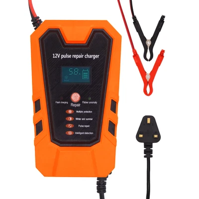 UK Automatic Car Battery Charger 12V 6A Smart Fast Charger Pulse Repair AGM/GEL