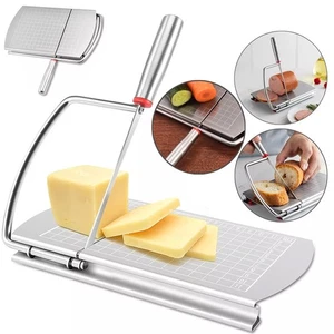 Stainless Steel Cheese Slicer with Size Scale Cheese Cutter Board Kitchen Tool - Picture 1 of 10