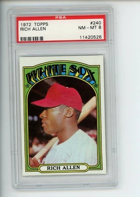 1972 Topps Rich «Dick» Allen No240 Chicago White Sox PSA 8 (526) - Изображение 1 из 2