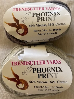 Lote de 2, Hilos Trendsetter PHOENIX Color #110, Viscosa/Algodón, Multicolor Foto 1 de 2