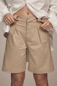 Citizens of Humanity Cara plissierte Shorts Bermuda neutral Gr. 27 neu mit Etikett Anthropologie - Bild 1 von 10