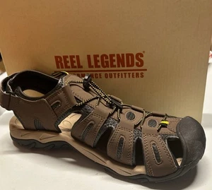 Reel Legends FATHOM Sandalen Herrenschuhe dunkelbraun Angeln Wandern Größe 12 M - Bild 1 von 6