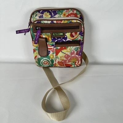 LILY BLOOM Floral Flowers  Canvas Colorful Crossbody Messenger Bag Purse - Image 1 of 4