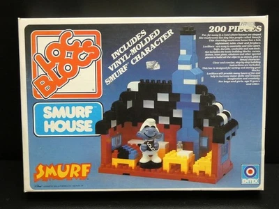 Vintage 1982 Entex Loc Blocs Smurf House No. 1477 Not Complete - Image 1 of 4