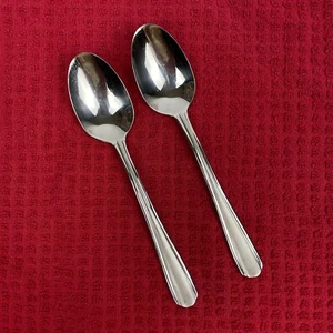Set of 2 Studio Cuisine EASTLYN Stainless Steel Flatware 7-1/4" Oval Soup Spoons - Foto 1 di 10