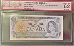 #AAX 1973 $1 BC46aA-i LAWSON/BOUEY #AAX2899791 BCS UNC 62 ORIGINAL REPLACEMENT - Imagen 1 de 2