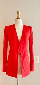 BCBG Maxazria Coral Color Tuxedo Formal Blazer Causal Business Over Coat Top - Picture 1 of 3