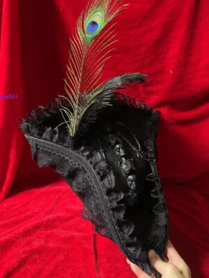 Pirates Of The Caribbean Cocked Hat Pirate Triangular Cap Cos Unisex Halloween - Image 1 of 4