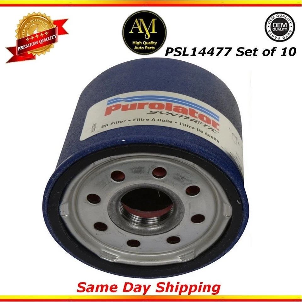 Комплект из 10 синтетических масляных фильтров PSL14477 для Chevrolet, Toyota, Pontiac - Изображение 1 из 1