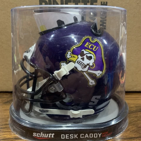 East Carolina University Pirates (Black Mask) NCAA Schutt Mini Helmet Desk Caddy Cover