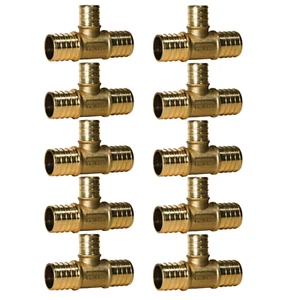 XFITTING 10 Pezzi 1" x 1" x 3/4" Pex Tee, 1 x 1 x 3/4 Pex B Tee, Raccordo Pex a Crimpare - Foto 1 di 9