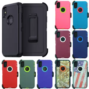 For Apple iPhone XS / XR / MAX Defender Case Cover (Belt Clip Fits Otterbox) - Picture 1 of 88