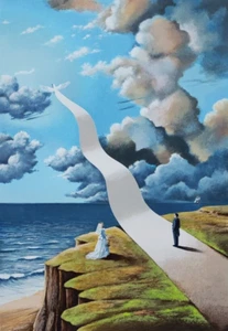 Rafal Olbinski Shape of Intimate Illusion HAND SIGNED NUMBERED 207/250 SERIGRAPH - Picture 1 of 12