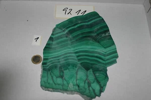 Malachit -Platten -Rohstein -Mineral Schleifmaterial Nr. 9211 - Bild 1 von 25