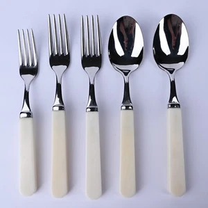 Calvin Klein White Handle Flatware (Set of 5) - Picture 1 of 6