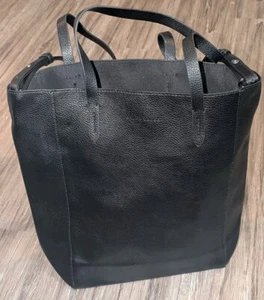 Ralph Lauren Fragrances Black Large Pebbled Faux Leather Tote Bag Purse - Picture 1 of 15