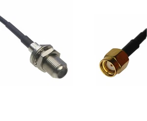 F Female Coax RG6 to Reverse Polarity RP-SMA Male Cable Radio antenna 0.5~15FT - Picture 1 of 3