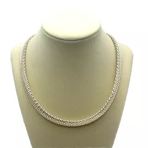 Collana girocollo maglia argento sterling 925 GC Godfrey Carter 16-18" 9 mm pantera - Foto 1 di 10