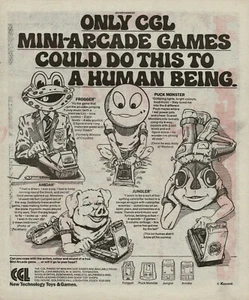 Vintage Konami Frogger CGL Handheld Video Games Promo Print Ad 1980s Original - Imagen 1 de 1