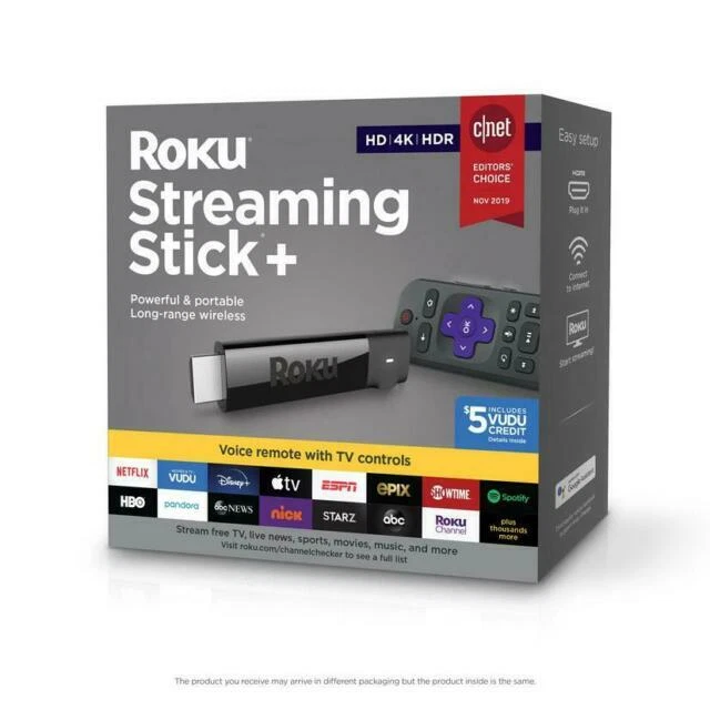 Roku Streaming Stick+ (8th Generation) 3810RW VUDU Edition - Black - Image 1 of 1