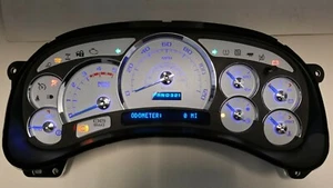 SILVERADO 2500HD 3500HD DURAMAX DIÉSEL BLANCO CALIBRE PLATINO AZUL LED CLUSTER BC - Imagen 1 de 3