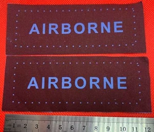 Pair of WW2 Style Printed Airborne Paratrooper Shoulder Titles - Reproduction #3 - Picture 1 of 4