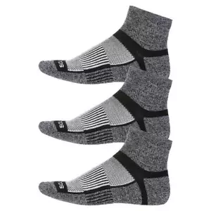 Paquete de 3 calcetines de lana Saucony Inferno Merino sin mostrar pestañas, gris marga, L - Imagen 1 de 1