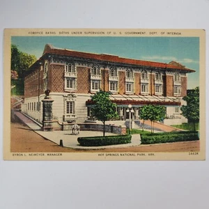 Alte Postkarte Fordyce Baths Hot Springs Park Arkansas Leinen Postkarte verschickt A - Bild 1 von 6