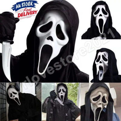 Adults Scream Mask Ghost Scream Mask Party Ghost Face Mask Cosplay Party Fun AU - image 1 of 4