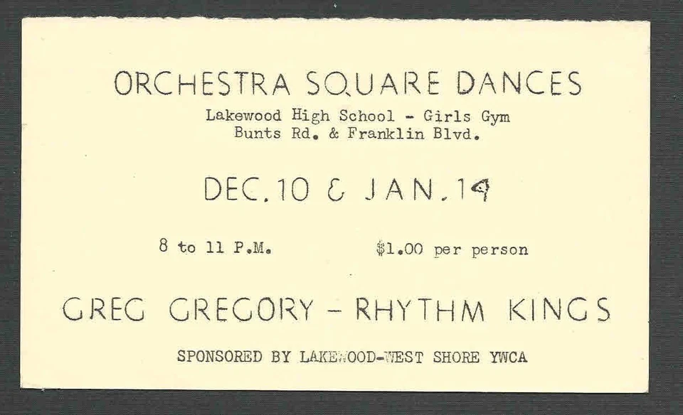 DATED 1952 PC CLEVELAND OH SQUARE DANCE AT LAKEWOOD HIGH SCHOOL BY YWCA - Image 1 of 1