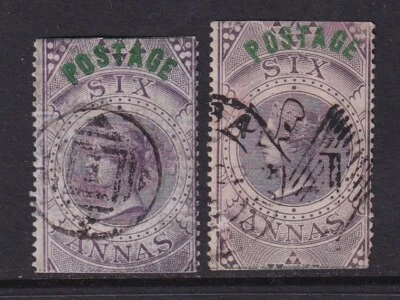 India 1866 SG 66+68 CANC VF / CAT VALUE $340 - Image 1 of 2