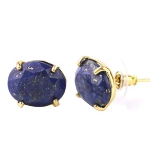 Natural Amethyst Crystal Quartz Agate Oval Faceted Stone Stud Earrings For Women - Picture 1 of 17